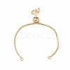 Adjustable Brass Glass Slider Bracelets X-KK-A178-05G-2