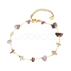 Natural Mixed Gemstone Chip Beaded Anklets AJEW-AN00454-5