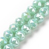 Electroplate Opaque Glass Beads Strands EGLA-H101-01-2