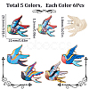 SUNNYCLUE 30Pcs 5 Colors Rack Plating Alloy Pendants FIND-SC0005-78-2