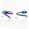 304 Stainless Steel Snake Cuff Ring RJEW-N038-113M-2