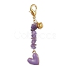 Alloy Enamel Heart Bell Pendant Decoration HJEW-JM01590-3