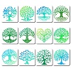 12Pcs 12 Styles PET Plastic Hollow Out Drawing Painting Stencils Templates DIY-WH0286-029-1