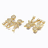 Brass Micro Pave Clear Cubic Zirconia Pendants ZIRC-N039-160-NF-3