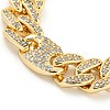 Brass Micro Pave Clear Cubic Zirconia Oval Link Chain Bracelets for Women BJEW-R315-01A-G-2
