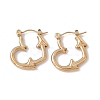 Ion Plating(IP) 304 Stainless Steel Heart with Arrow Hoop Earrings for Women EJEW-E199-06G-1