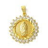 Brass Micro Pave Clear Cubic Zirconia Pendants KK-H472-46B-G-1