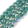 Faceted Electroplated Glass Beads Strands GLAA-G092-D03-1