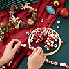 Beadthoven 100Pcs 5 Style Christmas Themed Dyed Natural Wooden Beads WOOD-BT0001-07-13