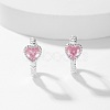 Cubic Zirconia Heart Hoop Earrings AX2868-1-3