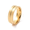 201 Stainless Steel Grooved Line Finger Ring for Women RJEW-I089-30G-1