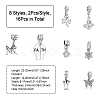 CHGCRAFT 16Pcs 8 Styles Rack Plating Alloy Crystal Rhinestone European Dangle Charms FIND-CA0007-73-2