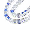Electroplate Transparent Glass Beads Strands EGLA-N002-17C-B01-3