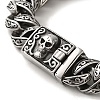 304 Stainless Steel Skull Cuban Link Chain Bracelets for Women Men BJEW-Q341-05B-AS-2