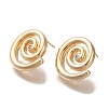 Brass Micro Pave Clear Cubic Zirconia Spiral Stud Earrings for Women EJEW-U026-02G-2