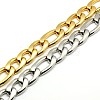 Trendy Men's 304 Stainless Steel Figaro Chain Bracelets STAS-A028-B019-3