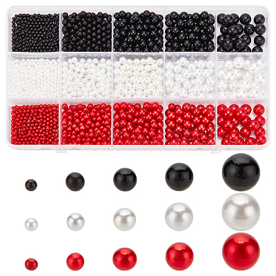 PandaHall Elite 1860Pcs Imitation Pearl Acrylic Beads Sets OACR-PH0004-24-1