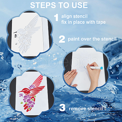 MAYJOYDIY US 1 Set Toiletries Theme PET Hollow Out Drawing Painting Stencils DIY-MA0004-51-1