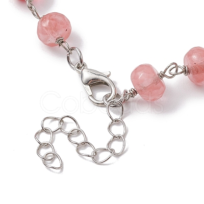 Synthetic Cherry Quartz Glass Necklaces for Women NJEW-JN04739-01-1