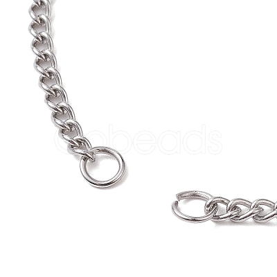 Non-Tarnish Adjustable 304 Stainless Steel Curb Chains Bracelet Making AJEW-JB01213-01-1