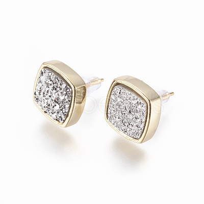 Brass Stud Earrings EJEW-J098-B-1