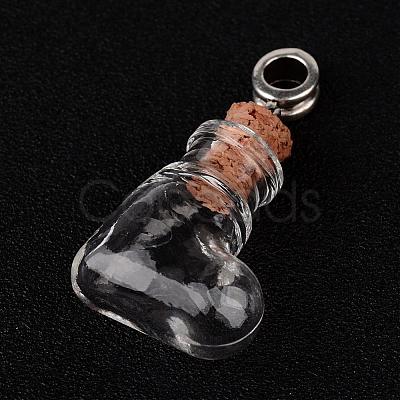 Mixed Shapes Glass Wishing Bottle European Dangle Charms PALLOY-JF00162-1