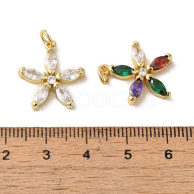 Brass Micro Pave Cubic Zirconia Pendants KK-R162-048G-1