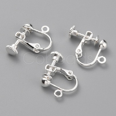 Brass Clip-on Earring Findings KK-Z007-21-1