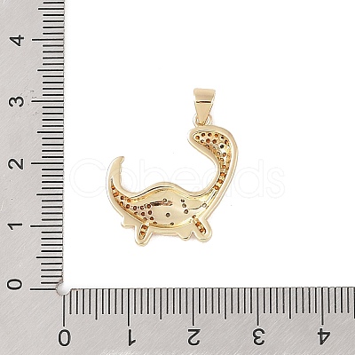 Brass Micro Pave Cubic Zirconia Pendants KK-E111-45B-G-1