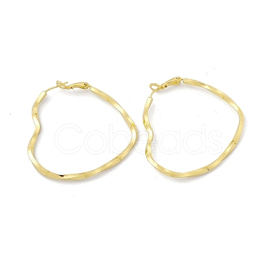 Rack Plating Brass Heart Hoop Earrings for Women EJEW-I277-07G-1