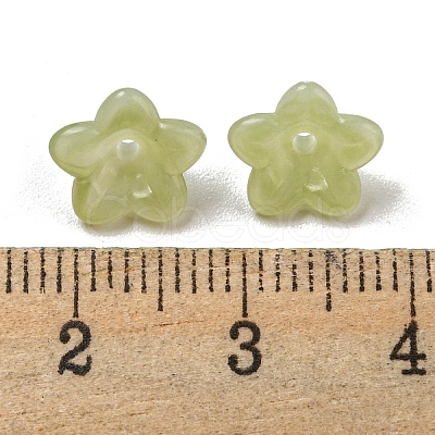 Two-tone Opaque Acrylic Bead Caps OACR-G034-07A-1