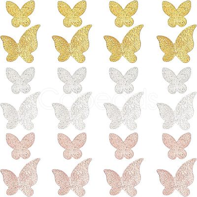 Olycraft 200Pcs Butterfly & Flower Alloy Cabochons MRMJ-OC0002-61-1