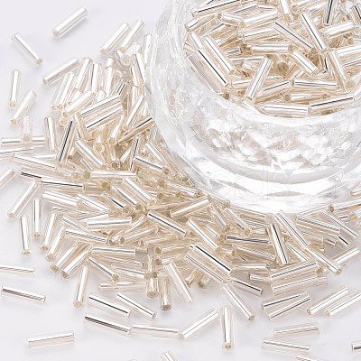 Plated Glass Bugle Beads SEED-S046-01B-21-1