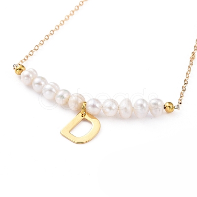 Natural Freshwater Pearl Pendant Necklaces NJEW-JN02862-02-1