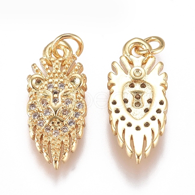 Brass Micro Pave Cubic Zirconia Pendants ZIRC-G168-36G-1