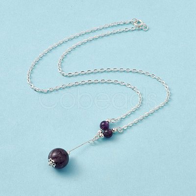 3Pcs Natural Gemstones Pendant Necklaces NJEW-FS0001-04-1