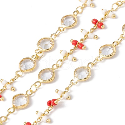 Handmade Eco-friendly Brass Flat Round Link Chains CHC-E025-03G-1