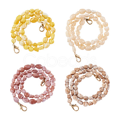 Givenny-EU 4Pcs 4 Colors Acrylic Beads Bag Strap FIND-GN0001-06-1