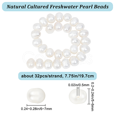 Beebeecraft 1 Strand Grade AA Natural Cultured Freshwater Pearl Beads Strands PEAR-BBC0001-15-1