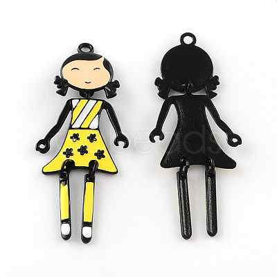 Fashion Girl Zinc Alloy Enamel Big Pendants ENAM-R038-21B-NF-1