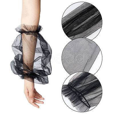 Gauze Lace Arm Sleeves AJEW-WH0248-29A-1