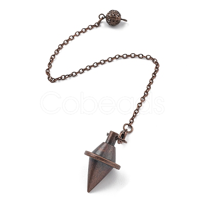 Brass Dowsing Pendulum Big Pointed Cone Pendants KK-H491-06R-1