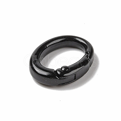 Spray Painted Alloy Spring Gate Rings AJEW-C035-01K-1