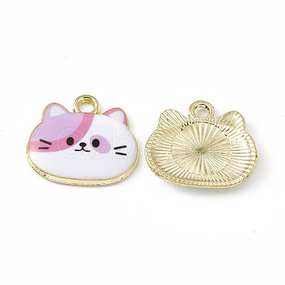 Painted Alloy Pendants PALLOY-P288-02G-04-1