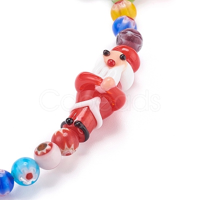 Handmade Millefiori Glass Beaded Mobile Straps HJEW-JM00446-1