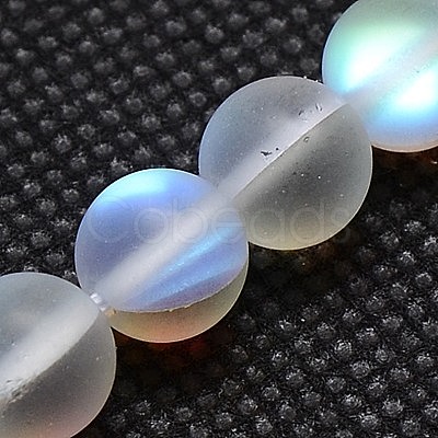 Synthetical Moonstone Beads Strands G-G585-8mm-02-1