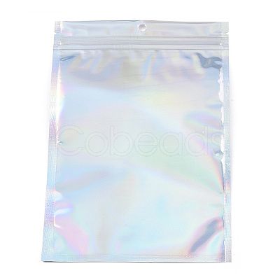 Rectangle Zip Lock Plastic Glitter Holographic Bags OPP-YWC0001-14X20-1