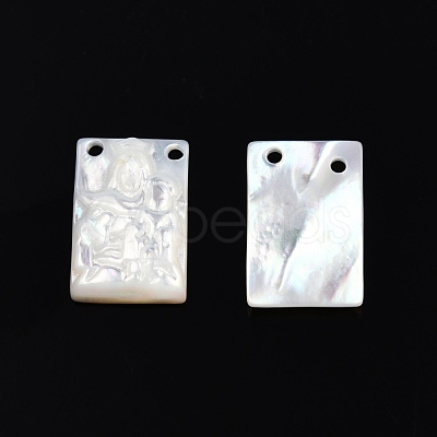 Natural White Shell Charms SSHEL-N003-140-1