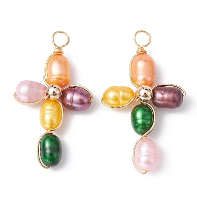 Dyed Natural Cultured Freshwater Pearl Pendants PALLOY-JF02230-01-1