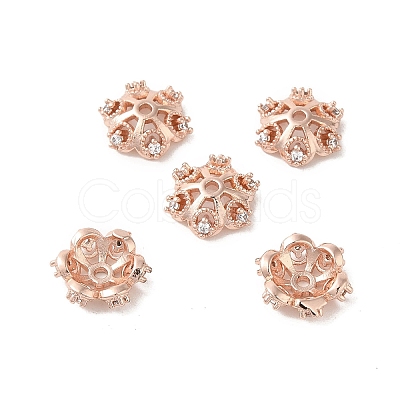 Rack Plating Brass Beads Caps KK-B088-05C-RG-1